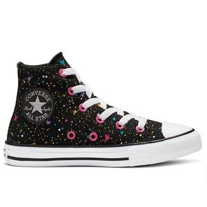 Converse Kids Sneakers - Black with Pink and Blue Accents